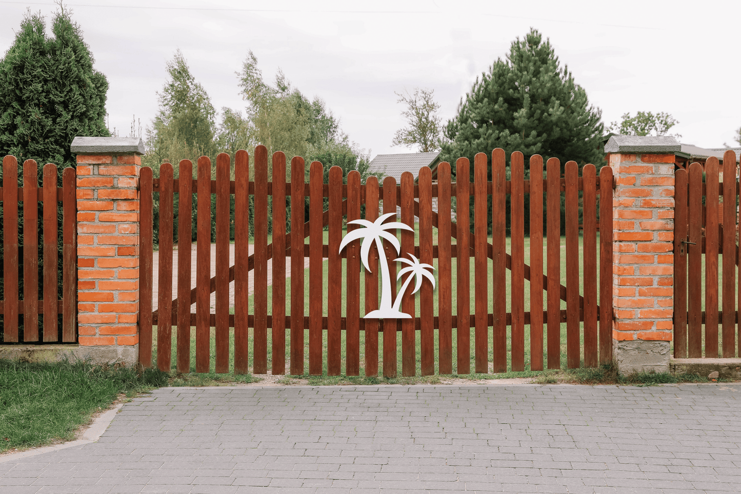 Palm Tree Beach House Sign, Outdoor PVC Decor - High Springs Shutter Company
