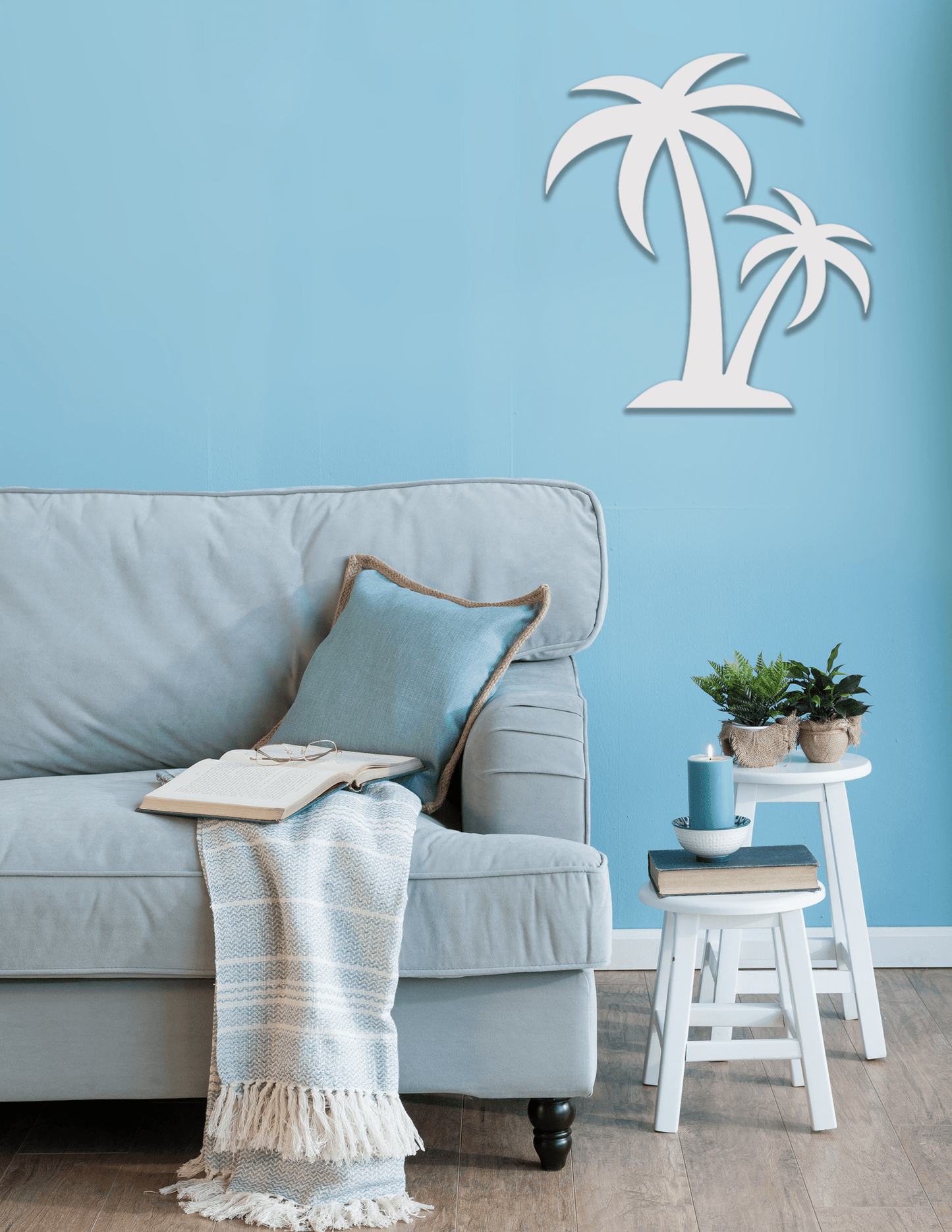 Palm Tree Beach House Sign, Outdoor PVC Decor - High Springs Shutter Company