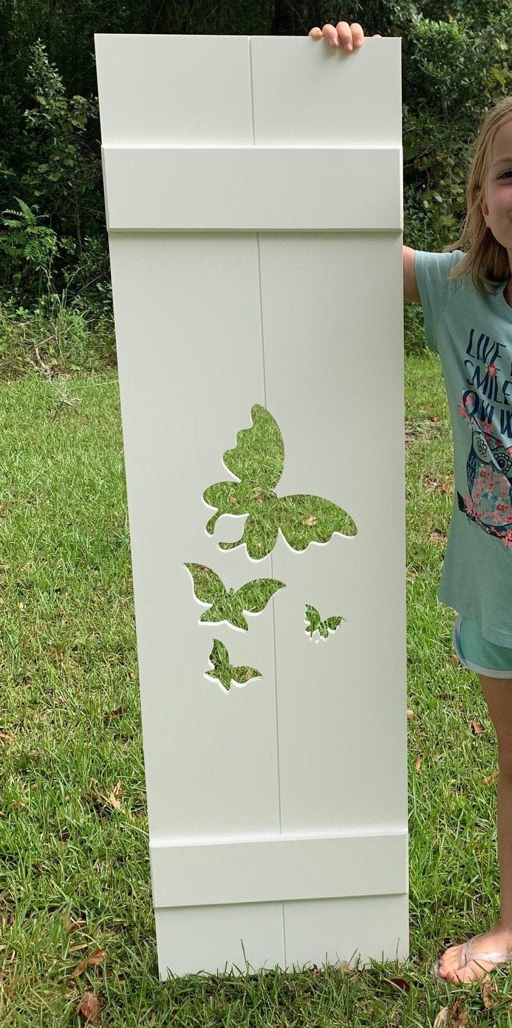 Specialty Outdoor Exterior Shutter Butterfly Garden, Sold Individually - High Springs Shutter Company