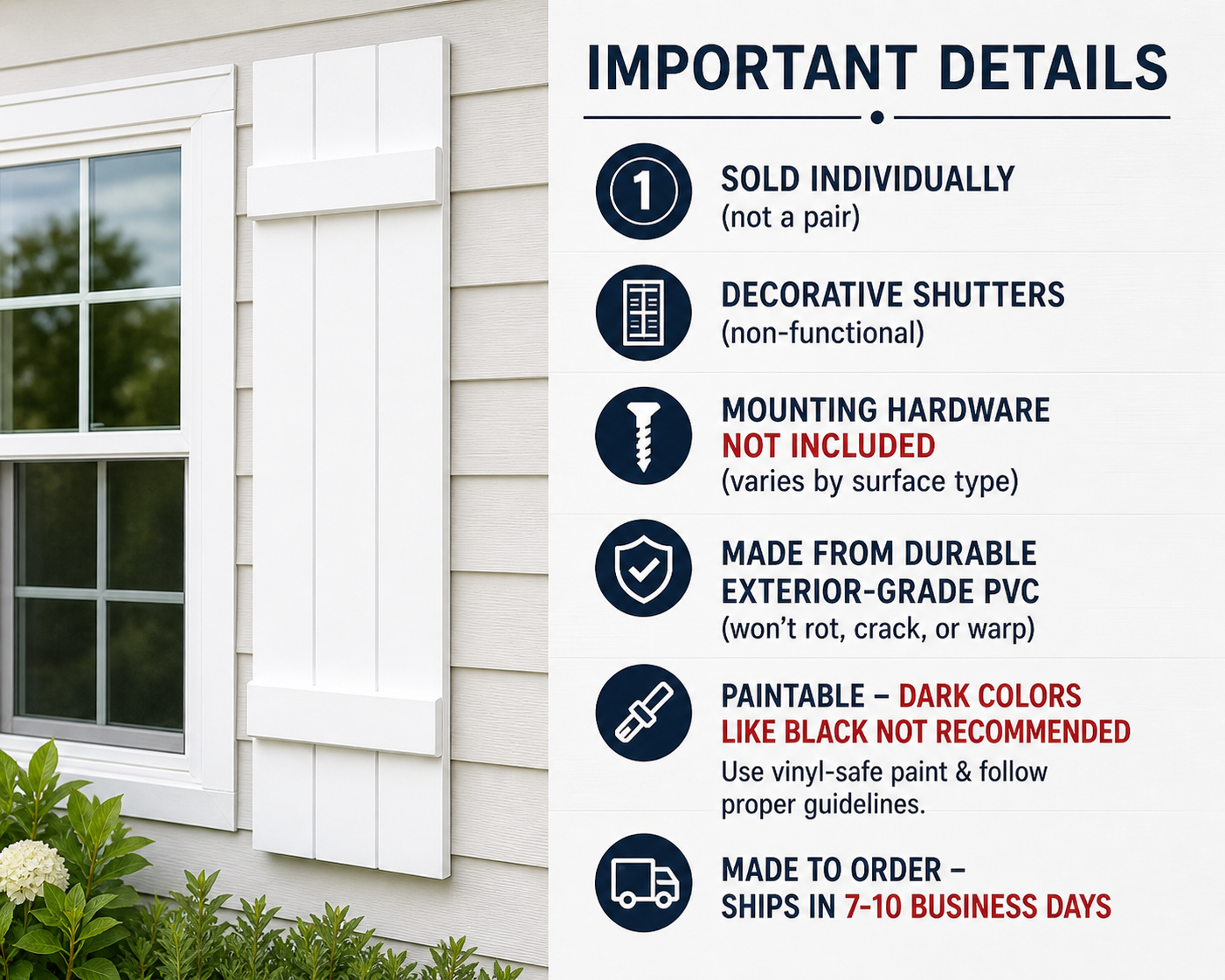 Midcentury Modern Diamond Exterior Shutter, Sold Individually