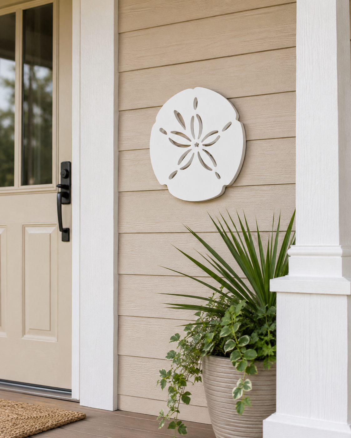 Outdoor Sand Dollar Decor, Beach House Sign