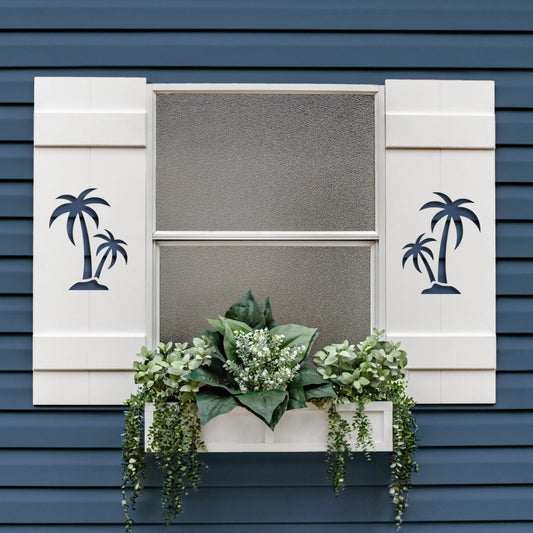 Double Palm Tree Exterior Shutter, Sold Individually - High Springs Shutter Company