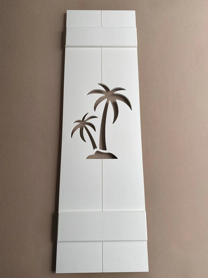 Double Palm Tree Exterior Shutter, Sold Individually - High Springs Shutter Company