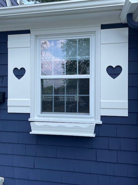 Custom Heart Cutout Outdoor Exterior Shutter, Sold Individually