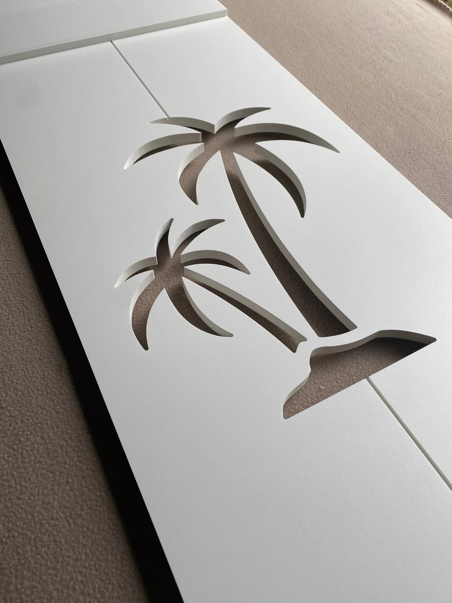 Double Palm Tree Exterior Shutter, Sold Individually High Springs Shutter Company