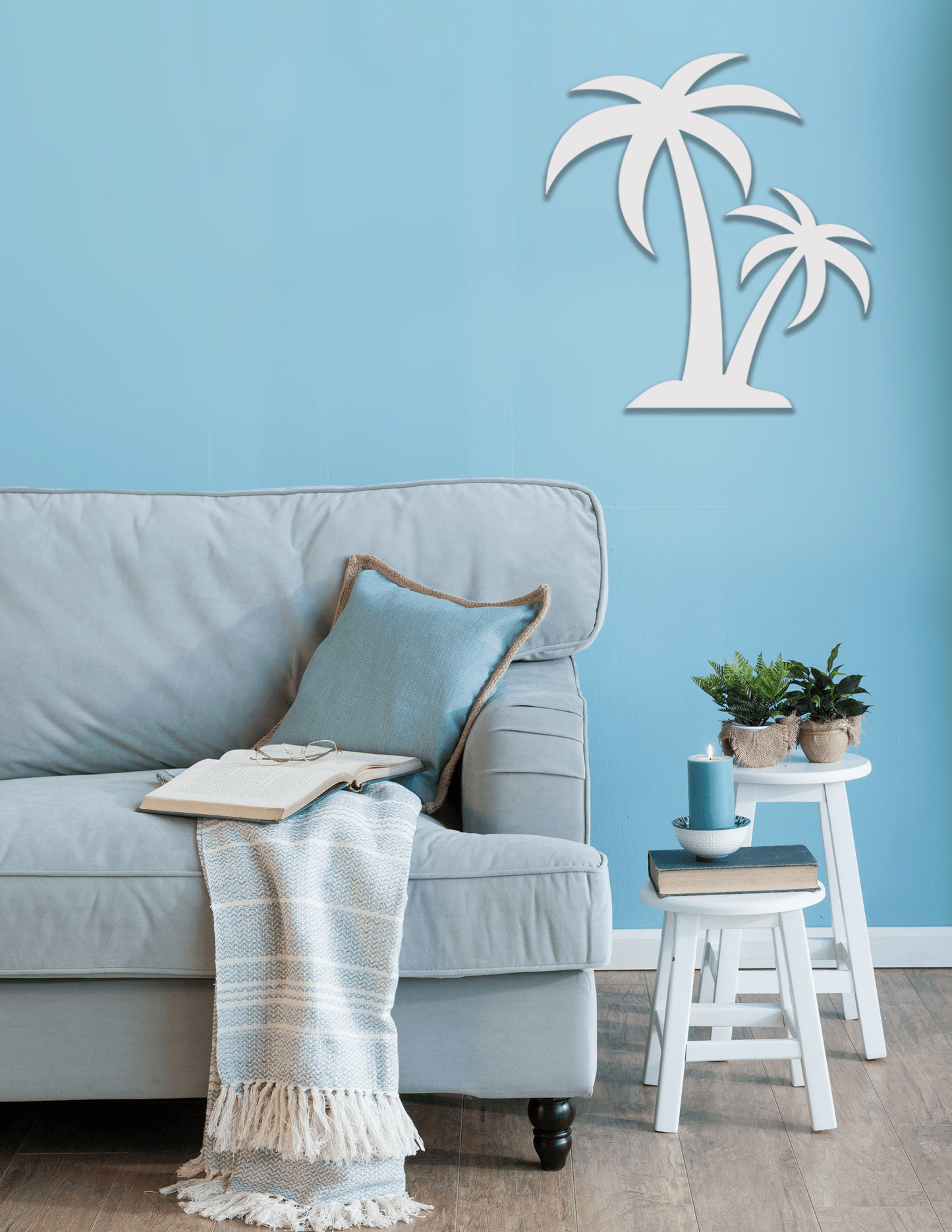 Palm Tree Beach House Sign, Outdoor PVC Decor - High Springs Shutter Company