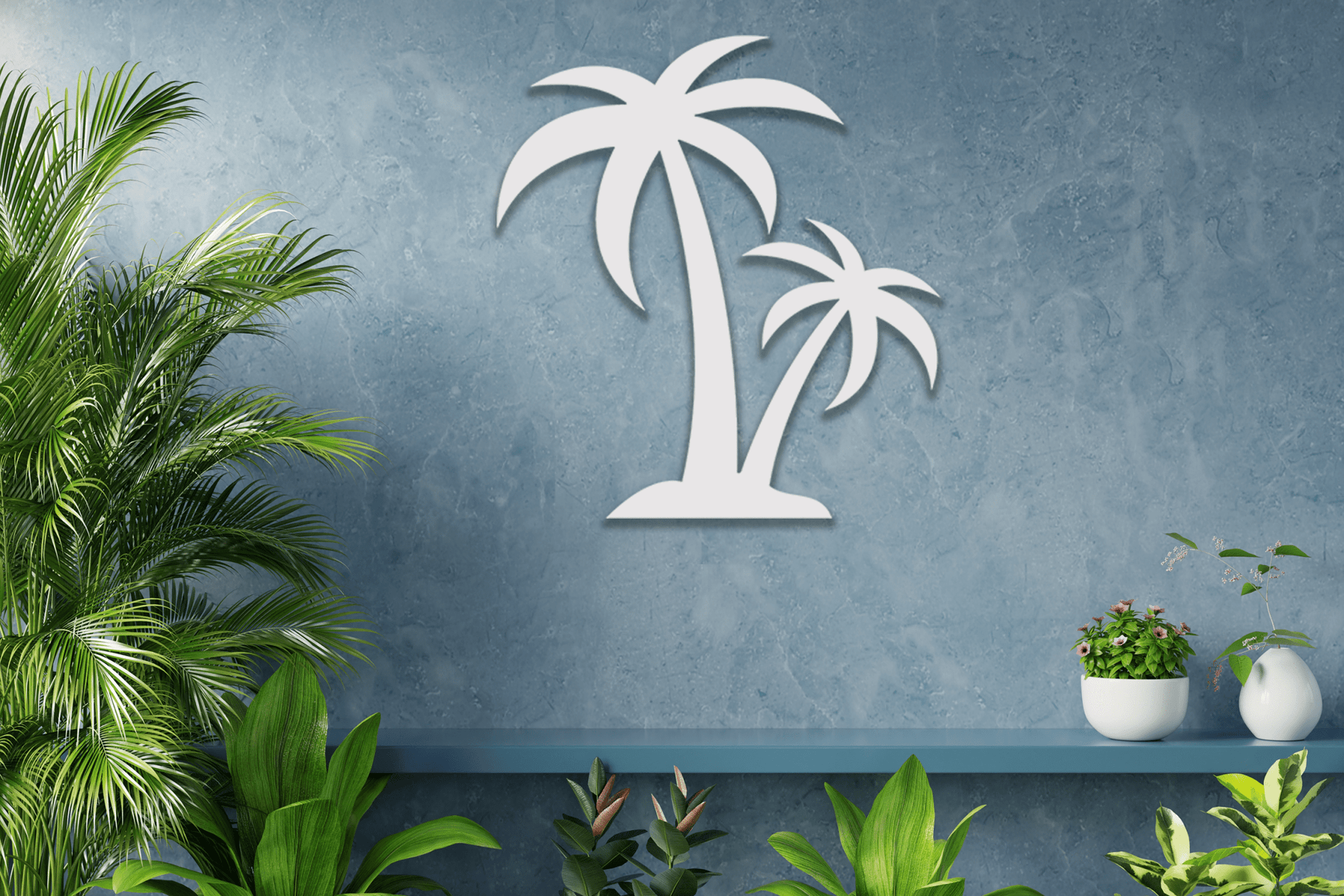 Palm Tree Beach House Sign, Outdoor PVC Decor - High Springs Shutter Company
