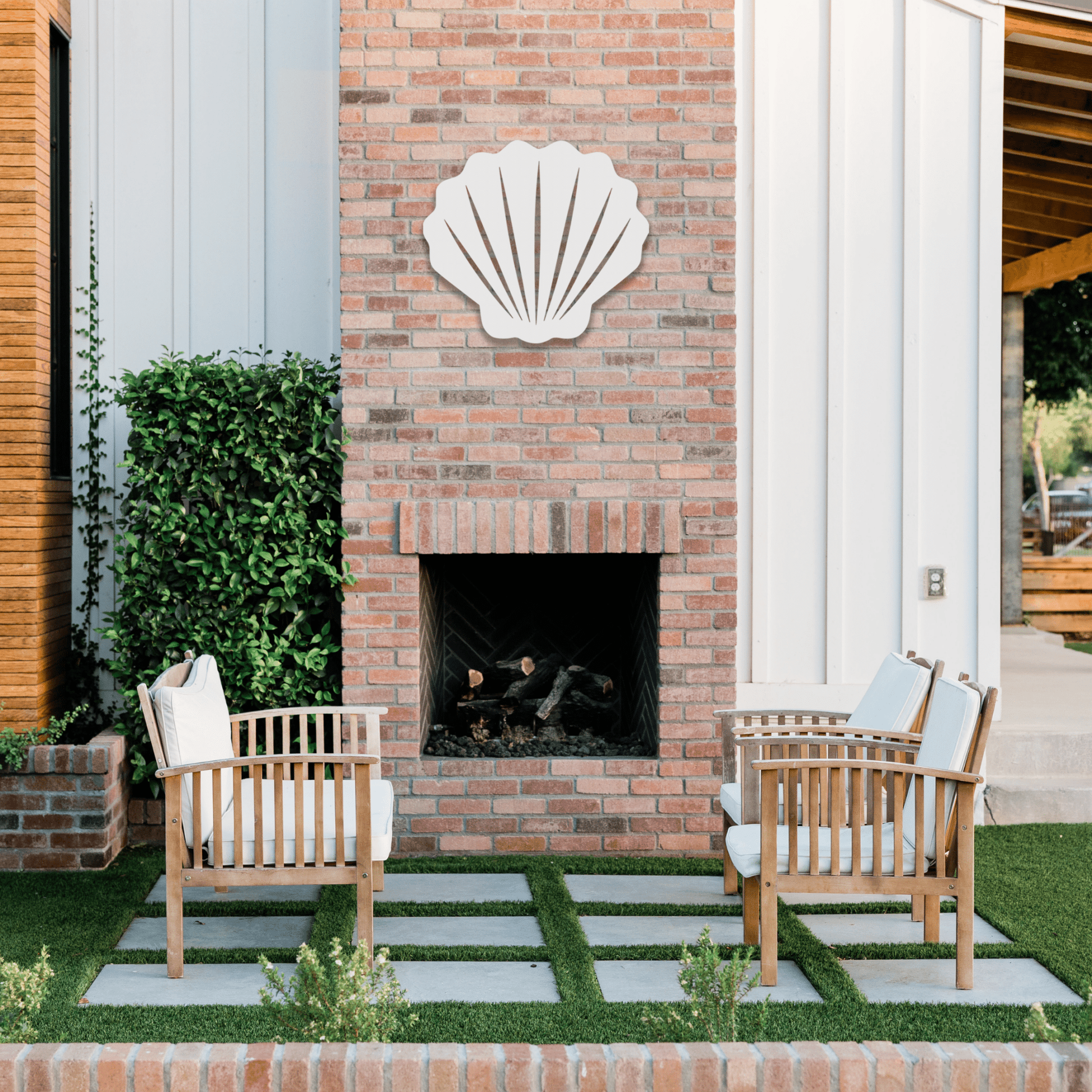 Shell Beach House Sign, Outdoor PVC Decor - High Springs Shutter Company
