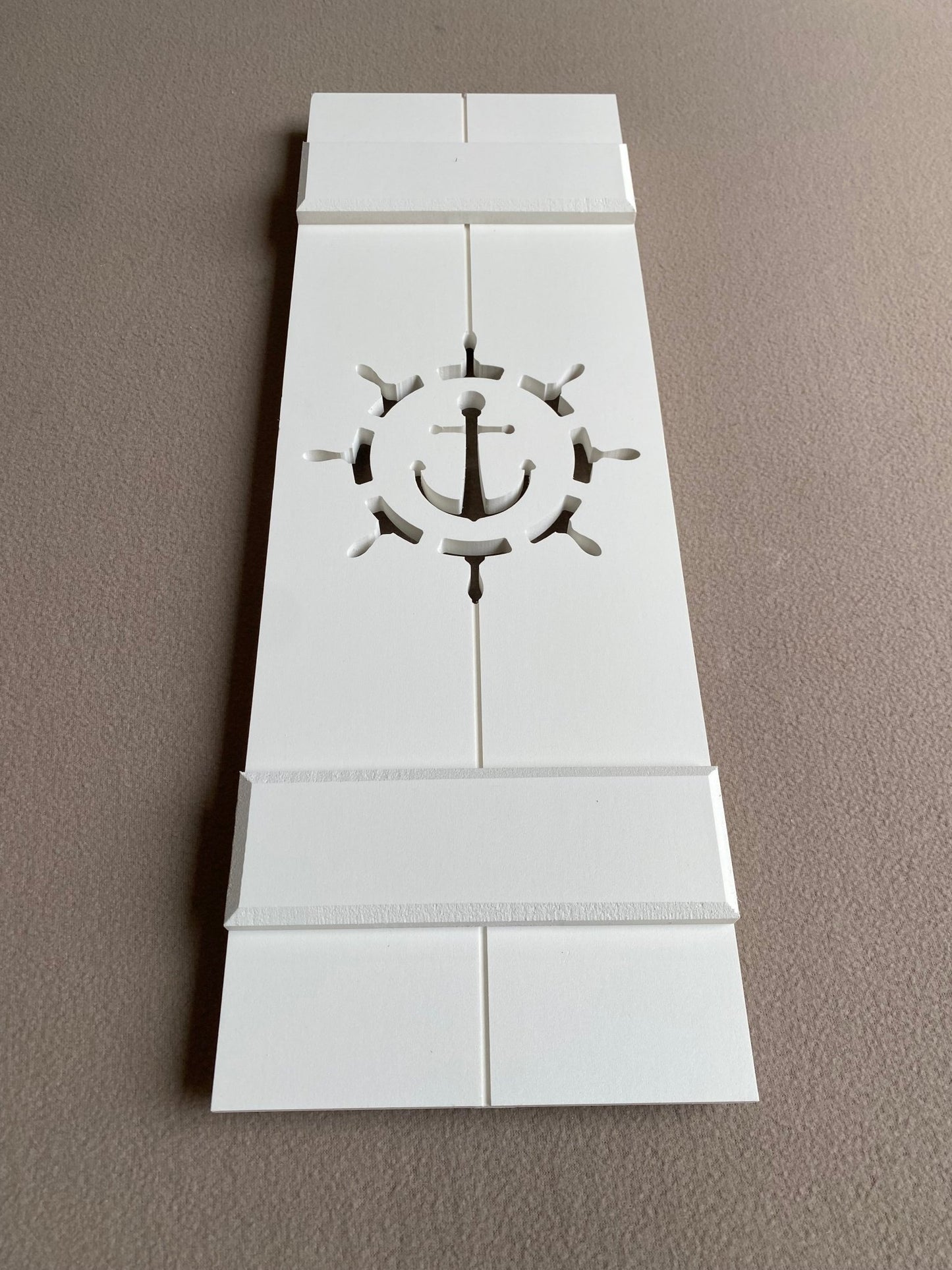 Ship Wheel with Anchor, Nautical Exterior Shutter, Sold Individually - High Springs Shutter Company