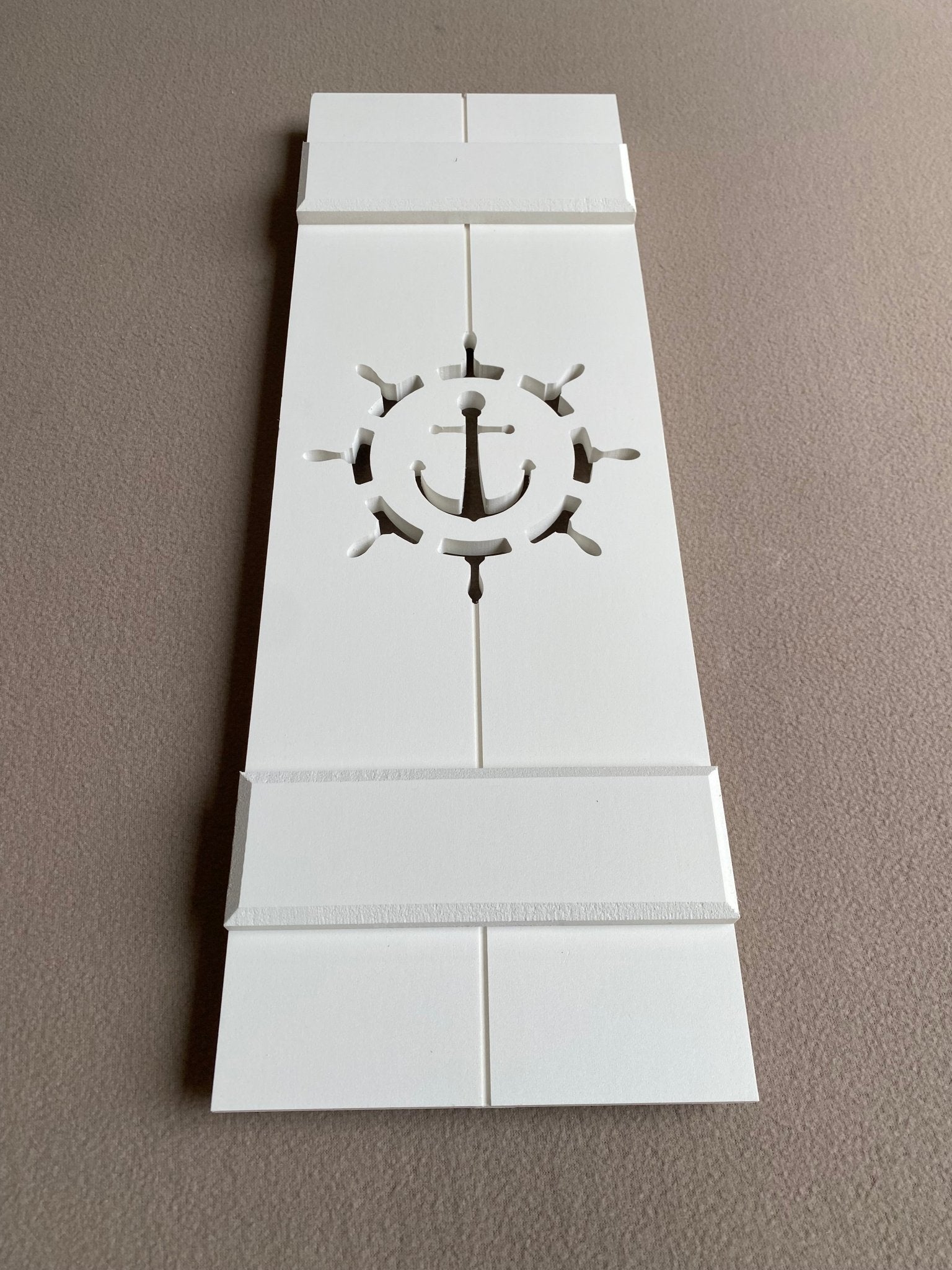 Ship Wheel with Anchor, Nautical Exterior Shutter, Sold Individually - High Springs Shutter Company