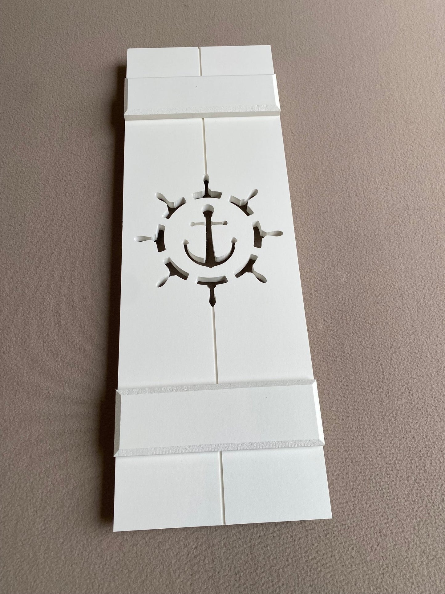 Ship Wheel with Anchor, Nautical Exterior Shutter, Sold Individually - High Springs Shutter Company