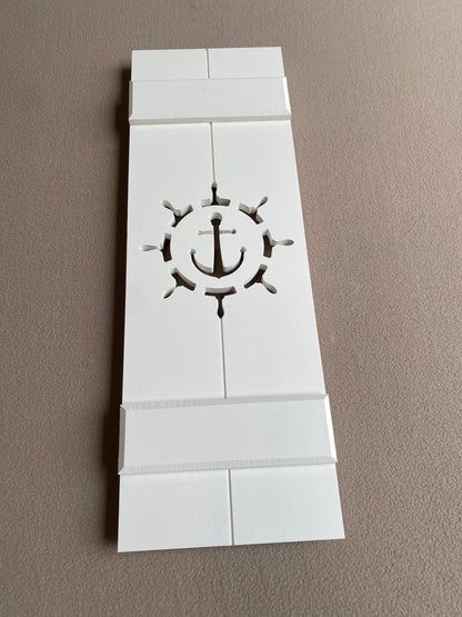Ship Wheel with Anchor, Nautical Exterior Shutter, Sold Individually - High Springs Shutter Company