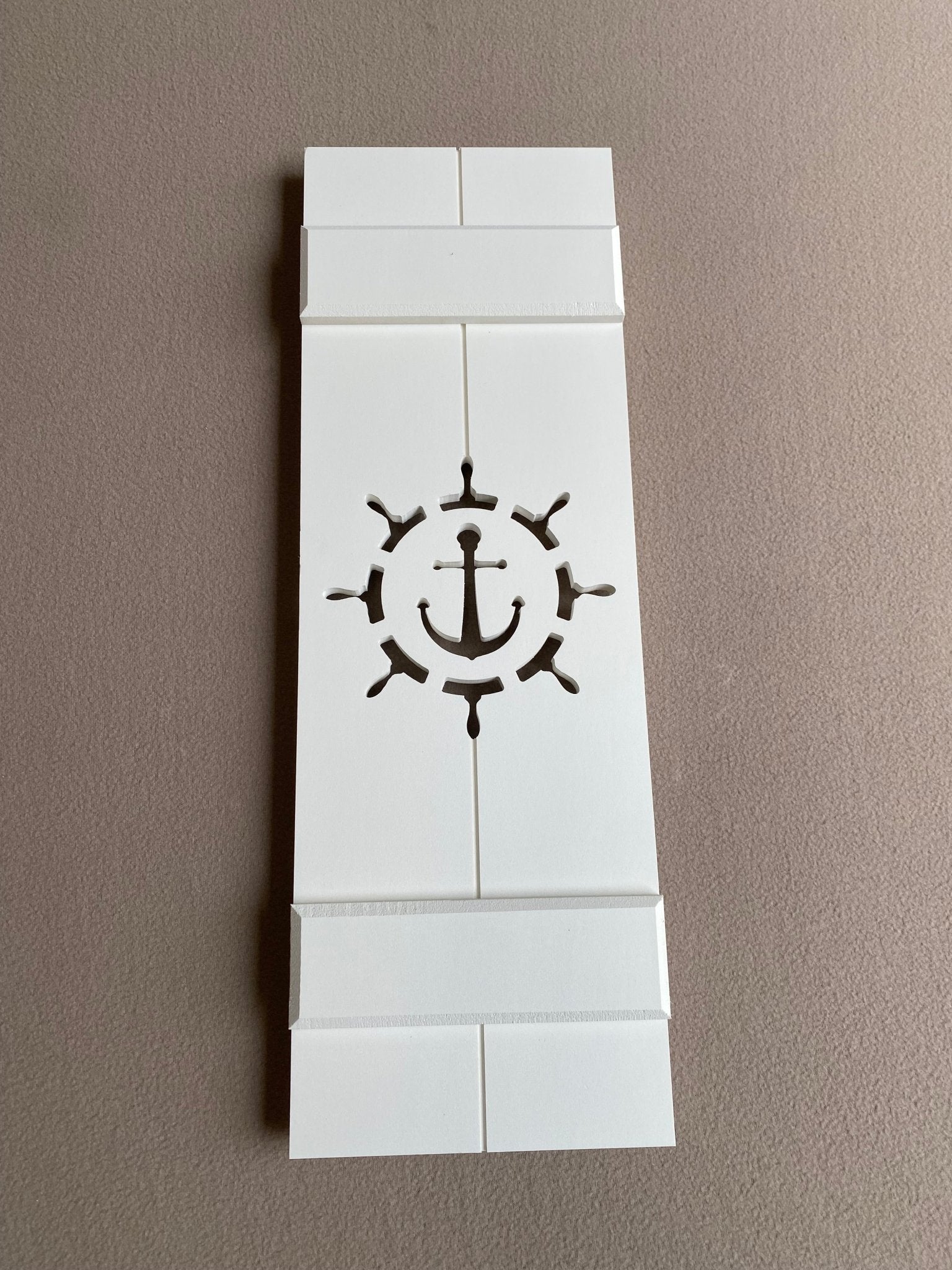 Ship Wheel with Anchor, Nautical Exterior Shutter, Sold Individually - High Springs Shutter Company