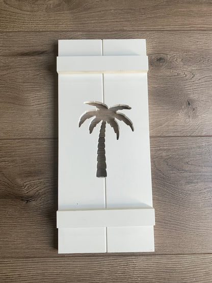 Single Palm Tree Exterior Shutter, Sold Individually - High Springs Shutter Company