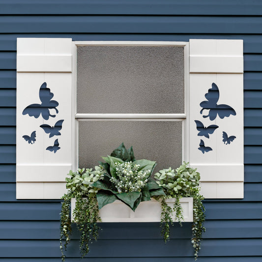 Specialty Outdoor Exterior Shutter Butterfly Garden, Sold Individually - High Springs Shutter Company