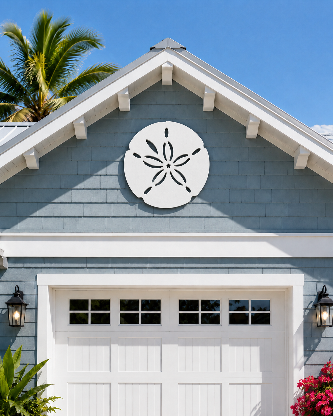 Outdoor Sand Dollar Decor, Beach House Sign