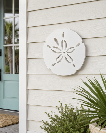 Outdoor Sand Dollar Decor, Beach House Sign