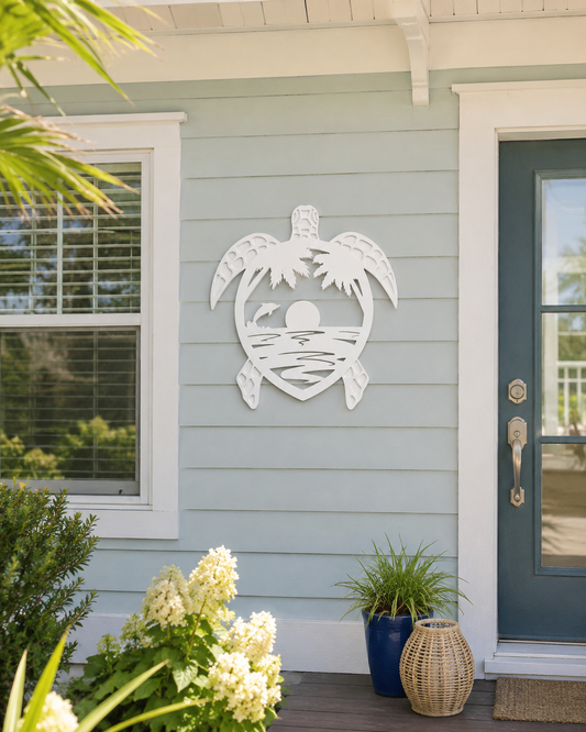 Outdoor PVC Turtle Decor, Beach House Sign - High Springs Shutter Company
