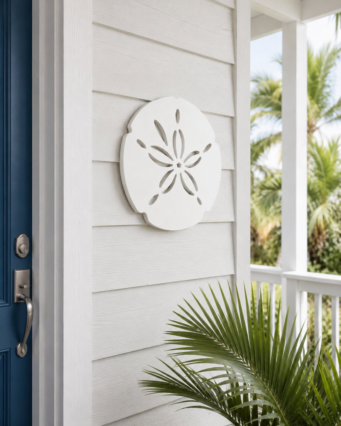 Outdoor Sand Dollar Decor, Beach House Sign