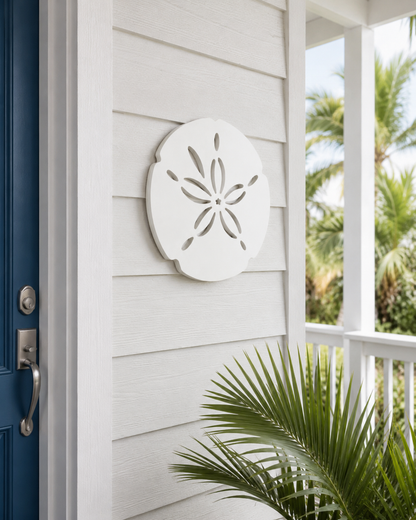 Outdoor Sand Dollar Decor, Beach House Sign