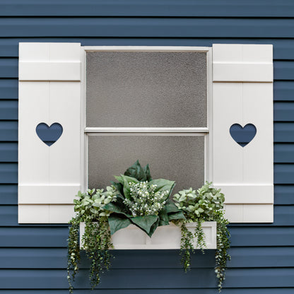 Custom Heart Cutout Outdoor Exterior Shutter, Sold Individually High Springs Shutter Company