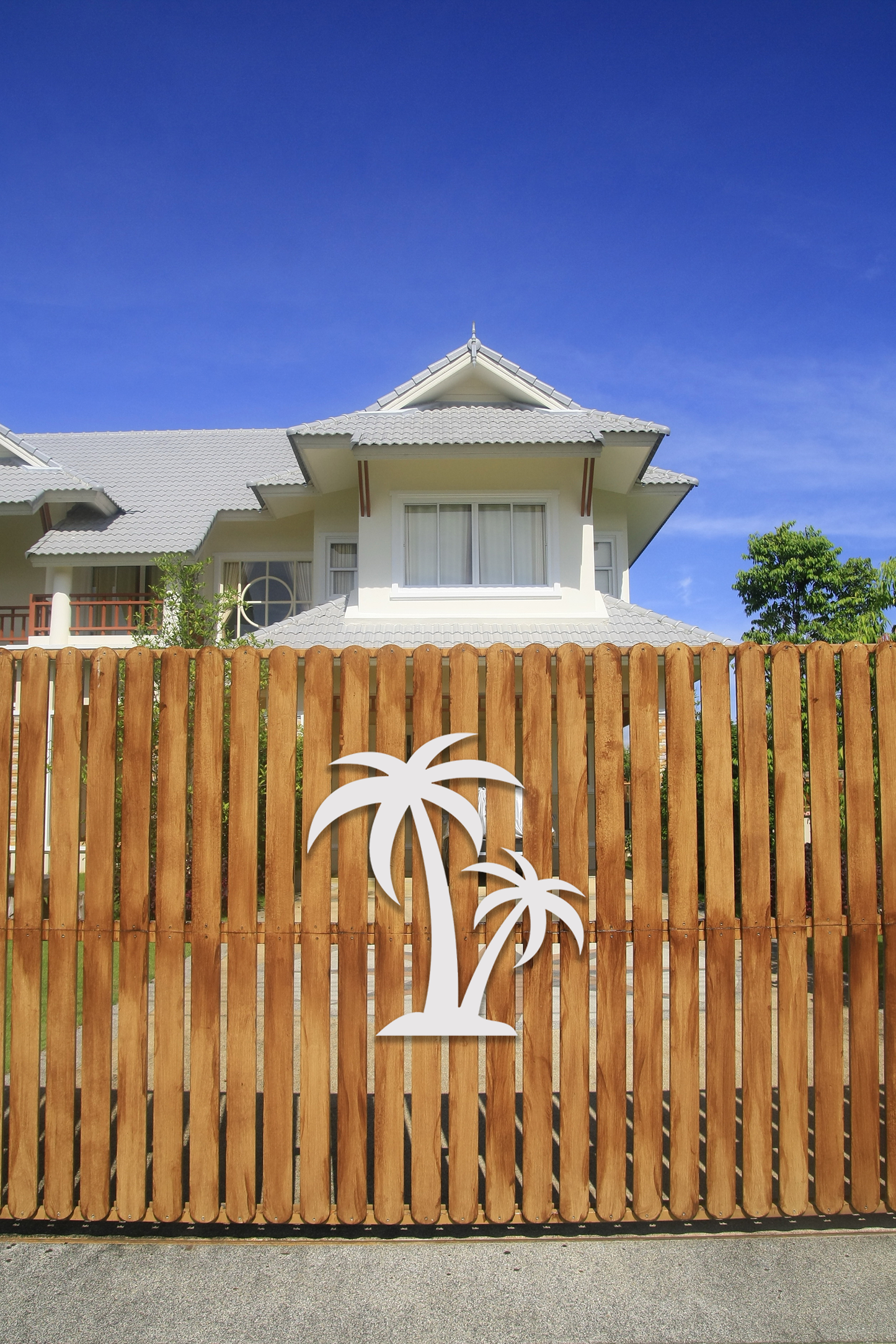 Palm Tree Beach House Sign, Outdoor PVC Decor