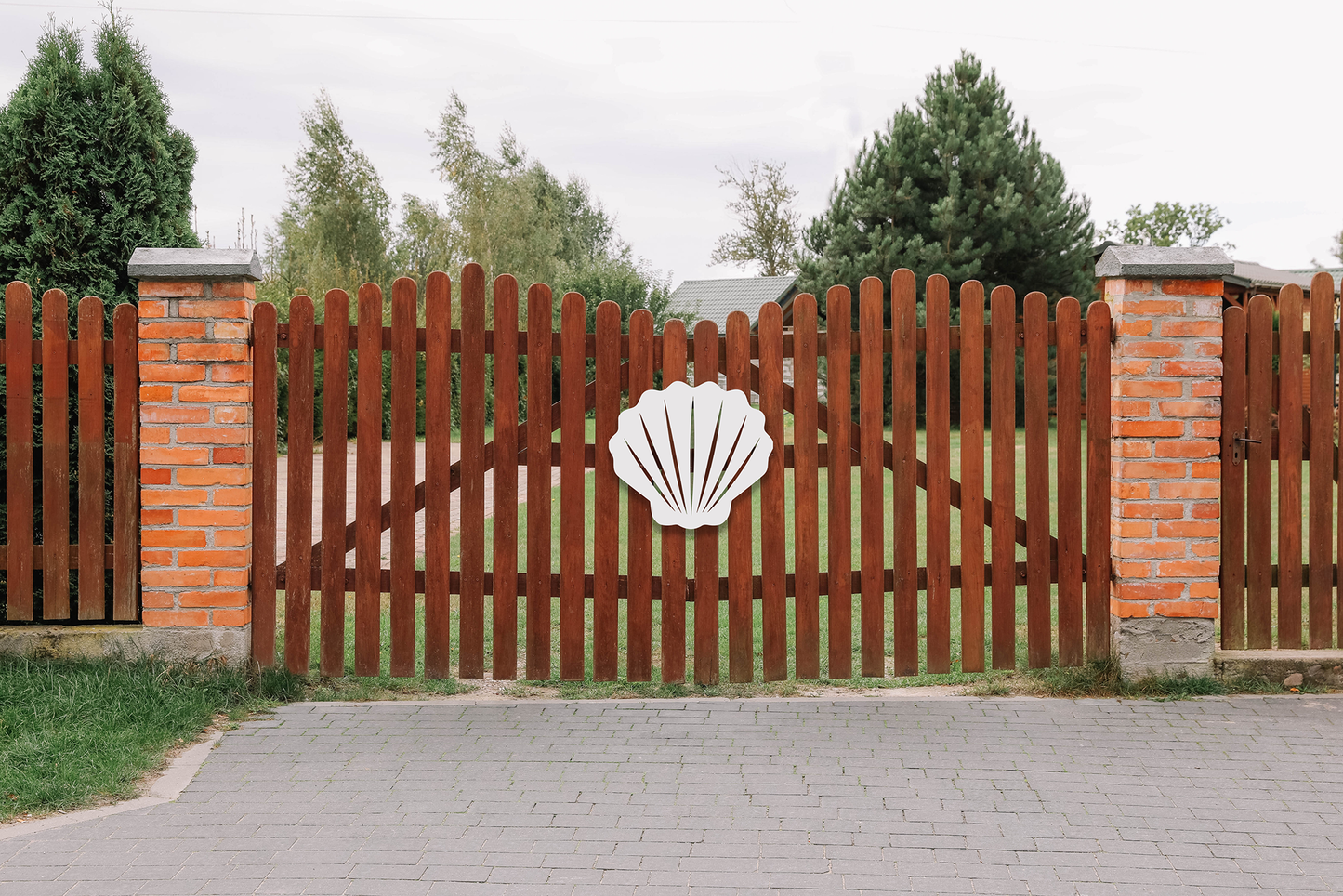 Shell Beach House Sign, Outdoor PVC Decor