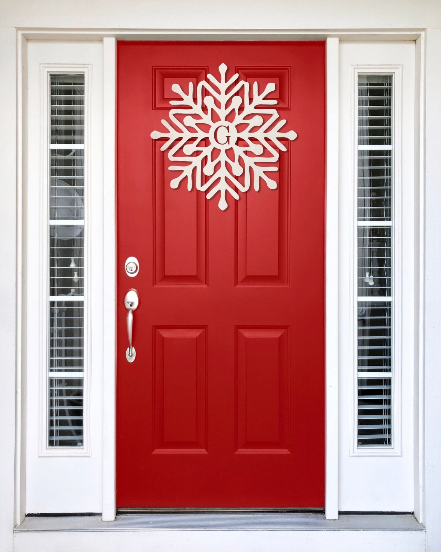 Snowflake Monogram - Holiday Monogram Letters - Door Hanger Wreath - Christmas, Winter holiday decoration - High Springs Shutter Company