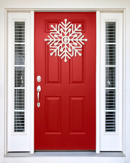 Snowflake Monogram - Holiday Monogram Letters - Door Hanger Wreath - Christmas, Winter holiday decoration - High Springs Shutter Company