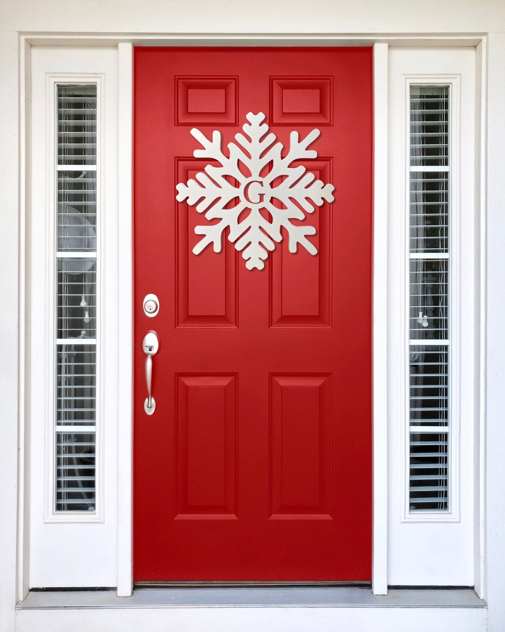 Snowflake door hanger, Christmas gift for mom, Christmas decor, Front door wreath - High Springs Shutter Company