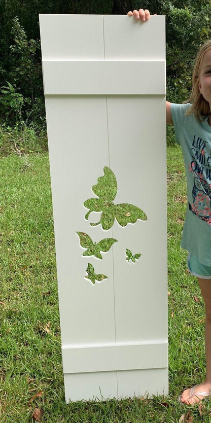 Specialty Outdoor Exterior Shutter Butterfly Garden, Sold Individually - High Springs Shutter Company
